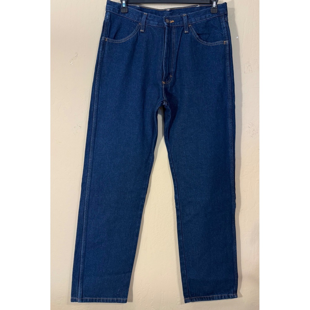 Rustler Wrangler Jeans Men 34x32 Blue Regular Fit Straight Leg Cotton Denim NEW